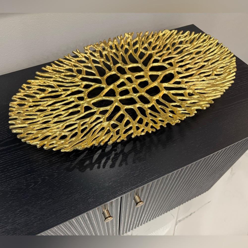 Gold Coral-Inspired Decorative Tray